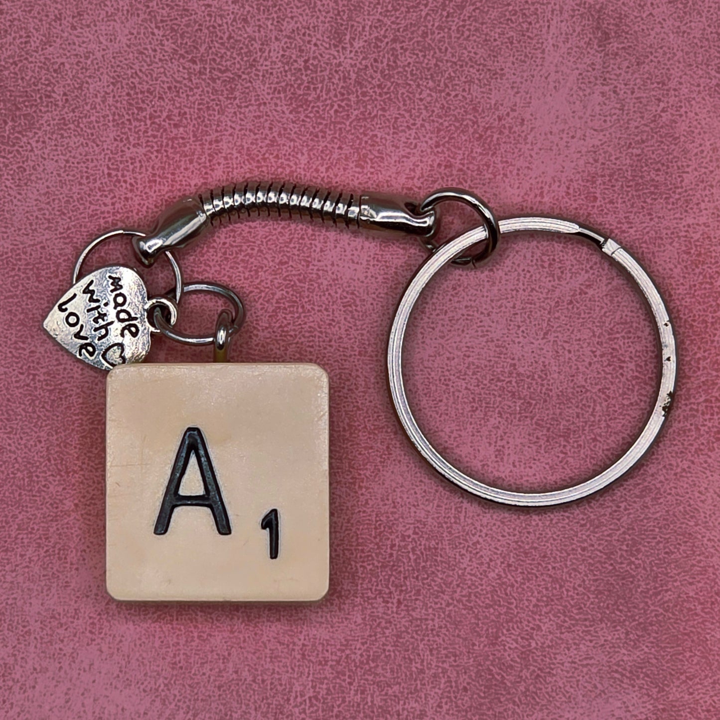 Handmade Vintage Scrabble® Tile Keyring - Letters A, B, F, G, H, L, N, S, W, Y