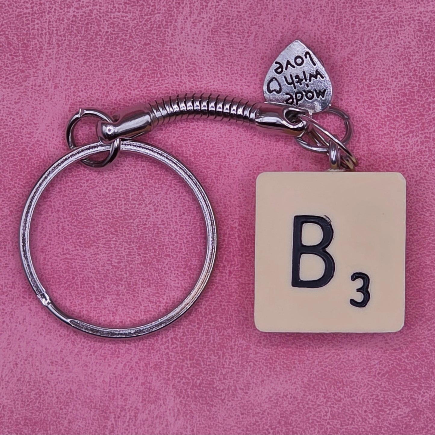 Handmade Vintage Scrabble® Tile Keyring - Letters A, B, F, G, H, L, N, S, W, Y