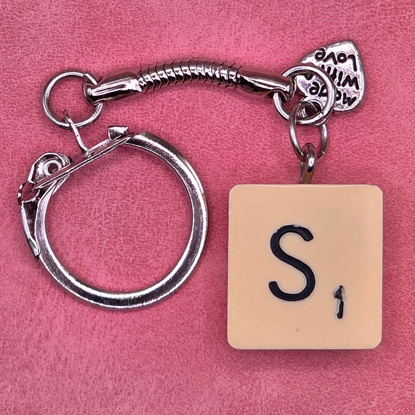 Handmade Vintage Scrabble® Tile Keyring - Letters A, B, F, G, H, L, N, S, W, Y