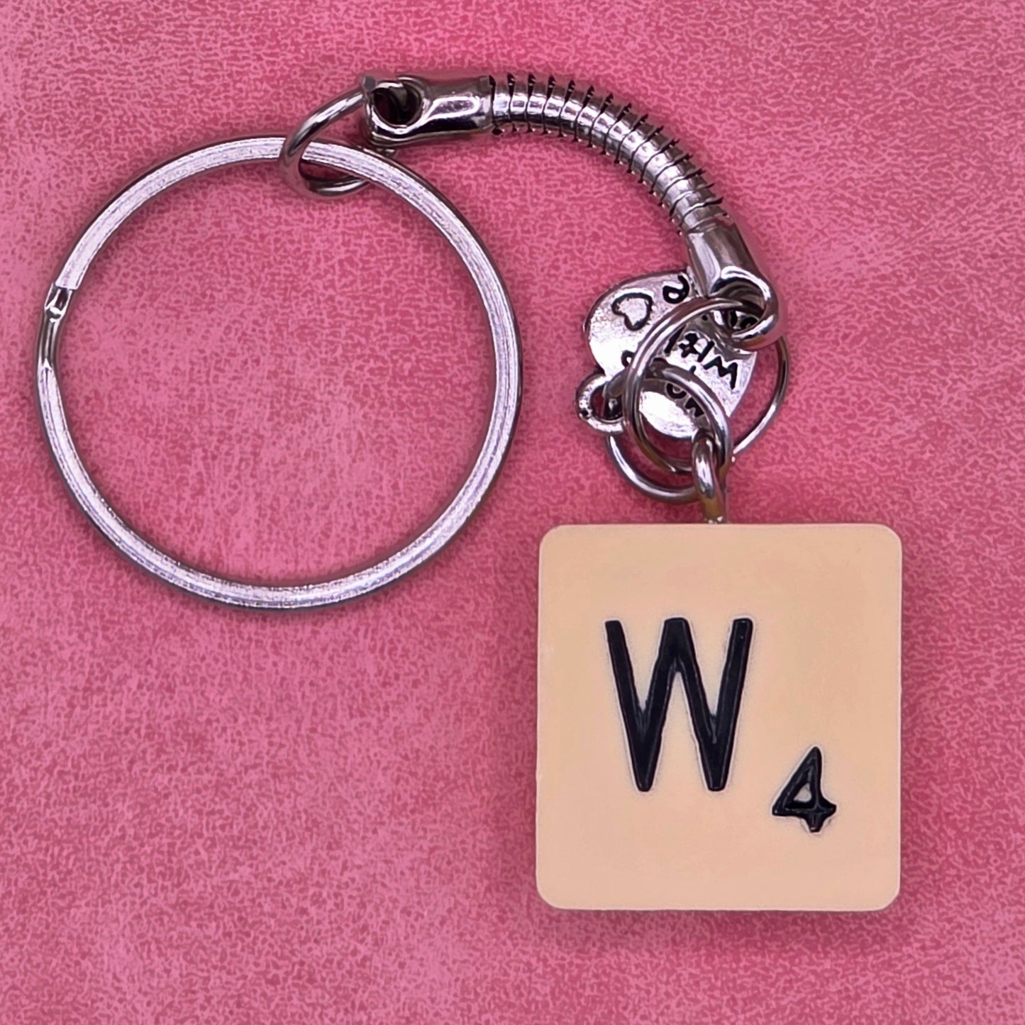 Handmade Vintage Scrabble® Tile Keyring - Letters A, B, F, G, H, L, N, S, W, Y