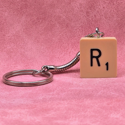 Handmade Vintage Scrabble® Tile Keyring - Letter R