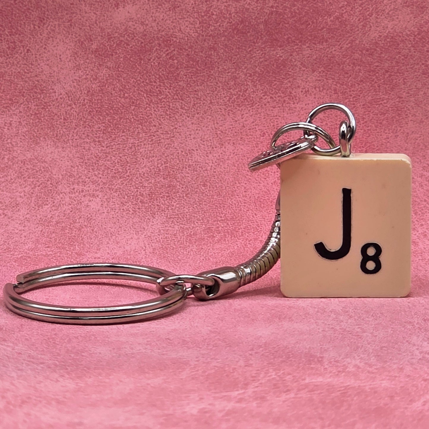 Handmade Vintage Scrabble® Tile Keyring - Letter J