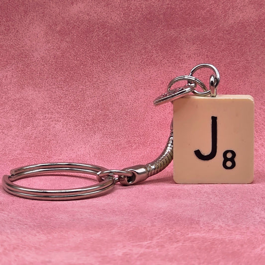 Handmade Vintage Scrabble® Tile Keyring - Letter J