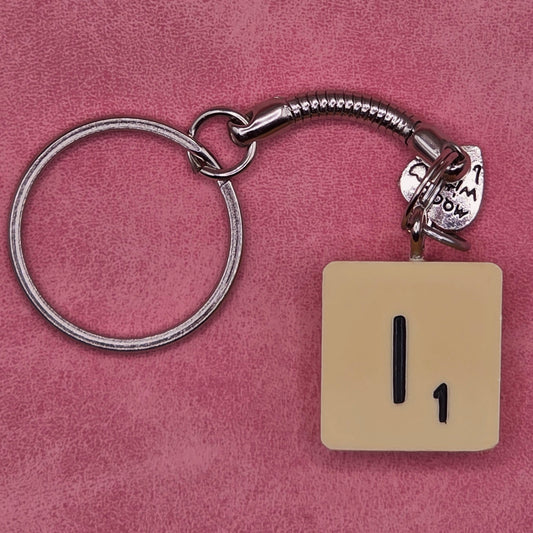 Handmade Vintage Scrabble® Tile Keyring - Letter I