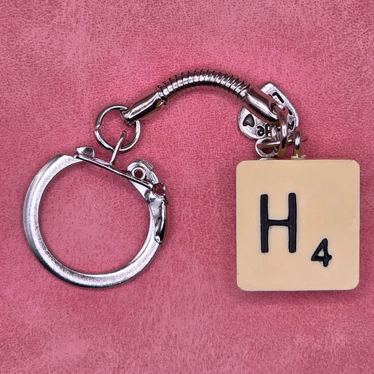 Handmade Vintage Scrabble® Tile Keyring - Letters A, B, F, G, H, L, N, S, W, Y