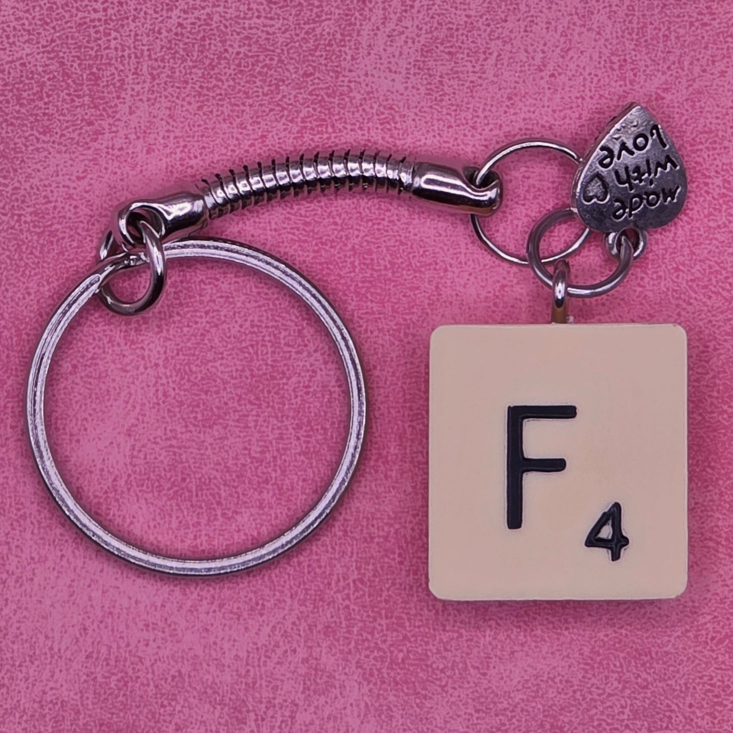 Handmade Vintage Scrabble® Tile Keyring - Letters A, B, F, G, H, L, N, S, W, Y
